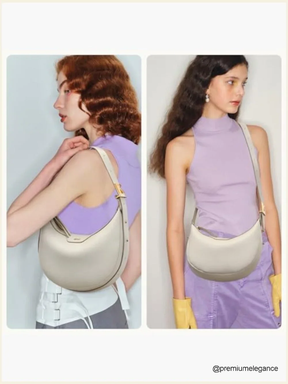 Trendy Crescent Hobo Shoulder Crossbody Bag Vegan Leather